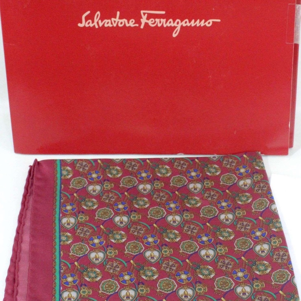 Authentic Salvatore Ferragamo Pocket Square - Includes a COA